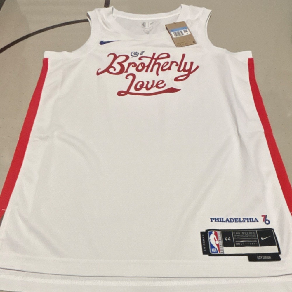 Nike NBA Philadelphia 76ers City Edition White Basketball Jersey Men Size 44